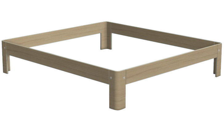 Auping Auronde løs sengeramme 2000 (høj) træfinér 200x200 cm