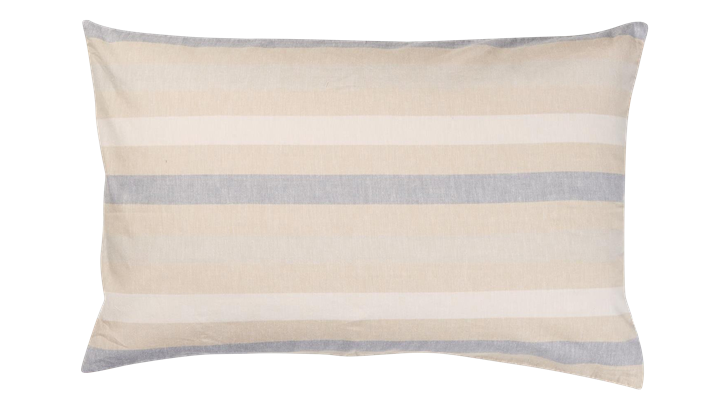 Ib Laursen hør pudebetræk 40x60 cm natur m/hvide og lyseblå striber