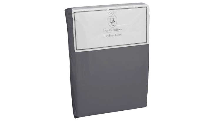 Borås Cotton Excellent Jersey kuvertlagen 180-200x200-210-220x10 cm antracit