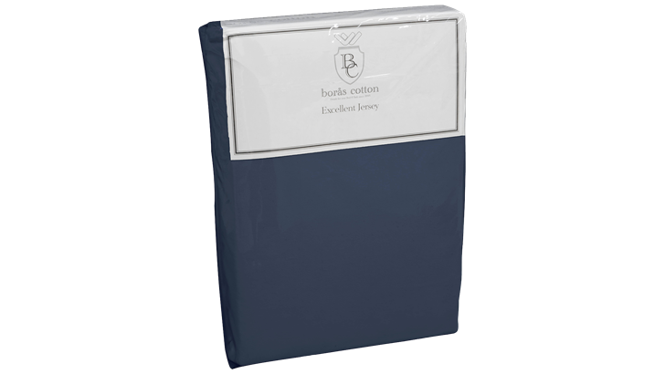 Borås Cotton Excellent Jersey kuvertlagen 90-100x200-210-220x10 cm mørkeblå