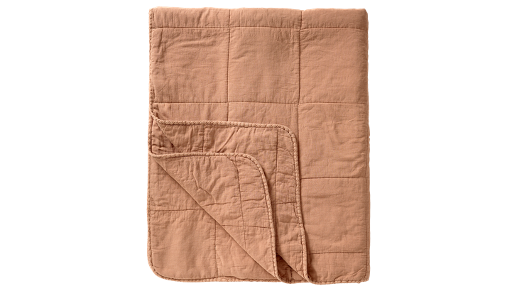 Ib Laursen vintage quilt sengetæppe 240x240 cm burned rose