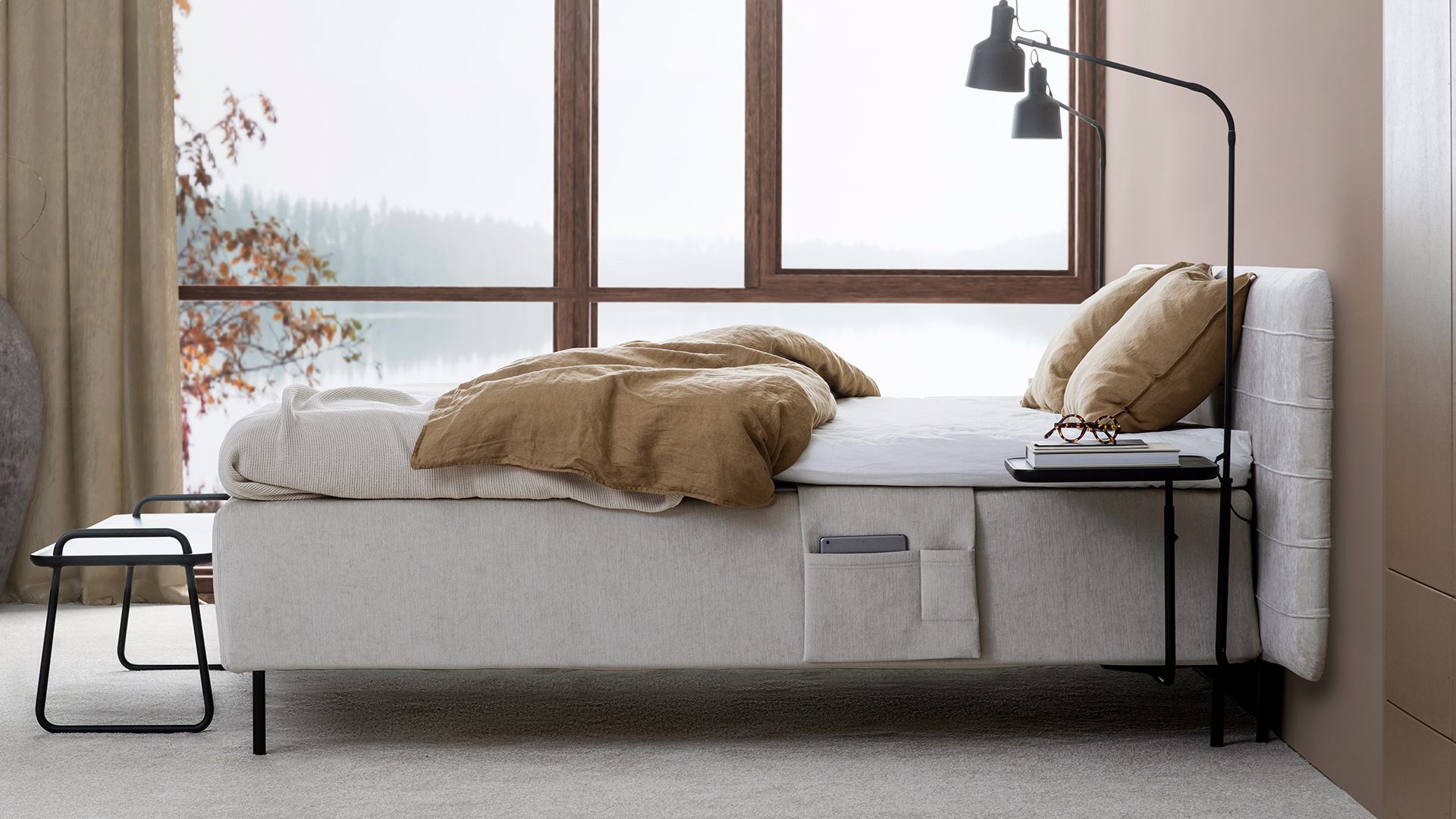 Jensen J5 boxmadras 210x210 cm med delt betræk
